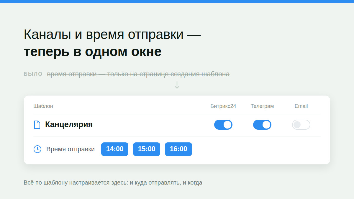 Обновили настройки уведомлений по шаблонам